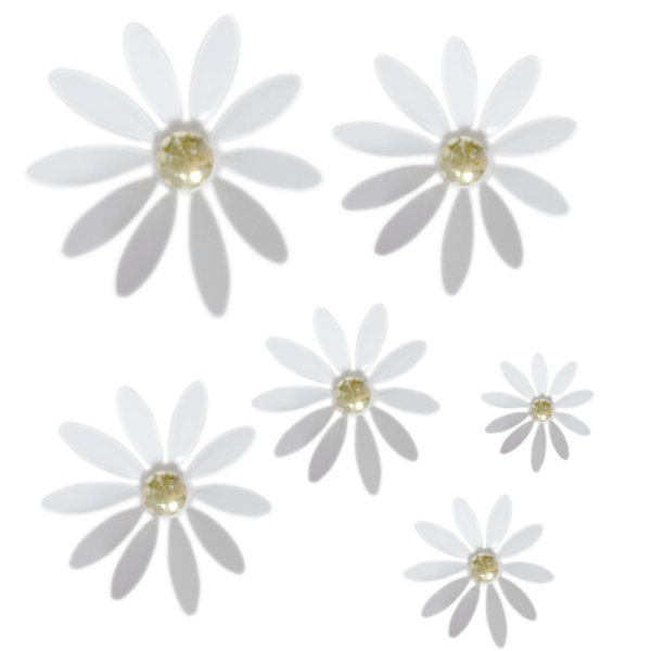 House of Hampton® Set of 6 PVC Plastic Flowers Decor Wallflower Wall